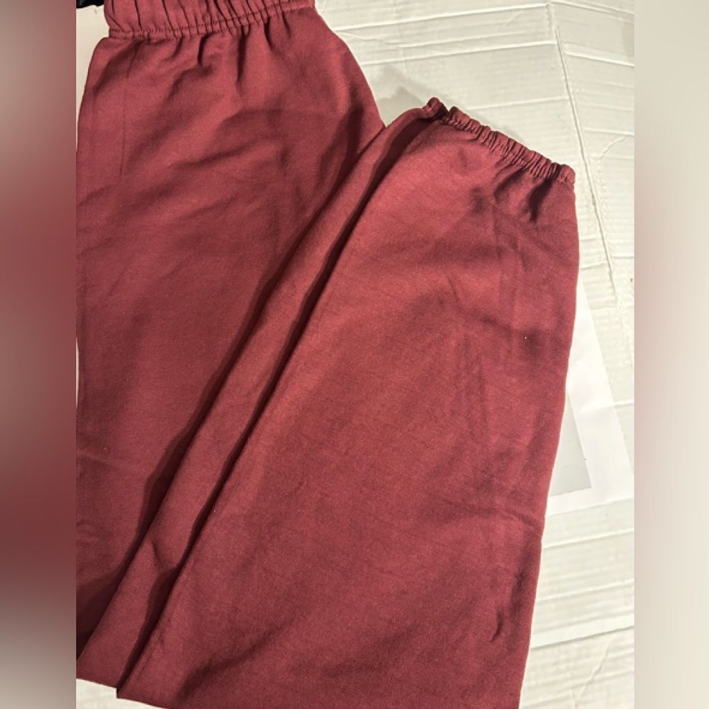 🛍️Casual Elastic Waist Pants size:L Color: Burgundy 🔥